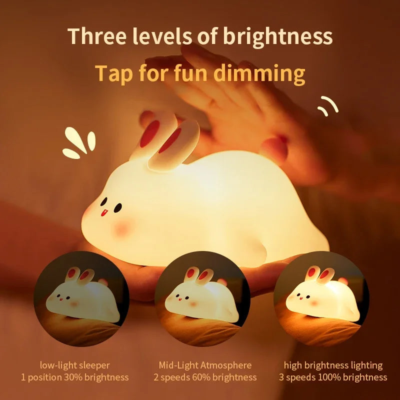 Cute Rabbit Silicon Night Light