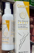 Yellow CeraVe Hair Removal Spray – Gentle Depilatory Formula for Men & Women 150ML