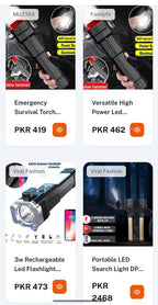 Versatile High Power Led Flashlight Focus Light Power Bank and Window Hammer