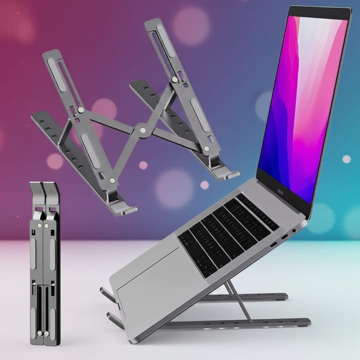 Foldable Aluminium Laptop Stand – Adjustable & Portable