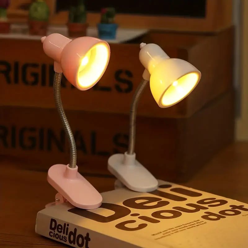 Mini Clip-On LED Desk Lamp – Flexible Gooseneck Reading Light