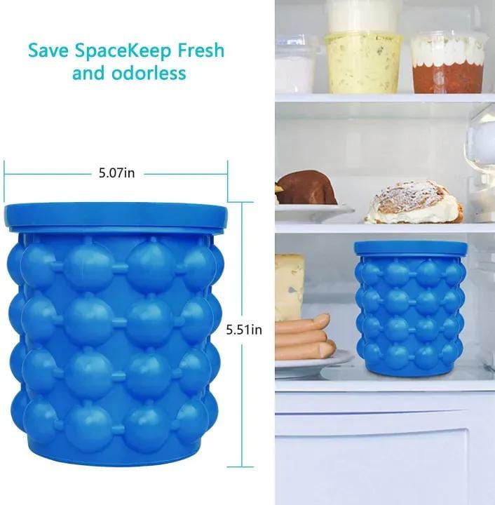 Silicone Ice Cube Maker Bucket with Lid