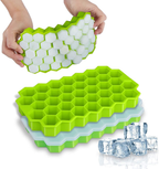 37-Cavity Honeycomb Ice Tray Stackable Design with Ice Cubes