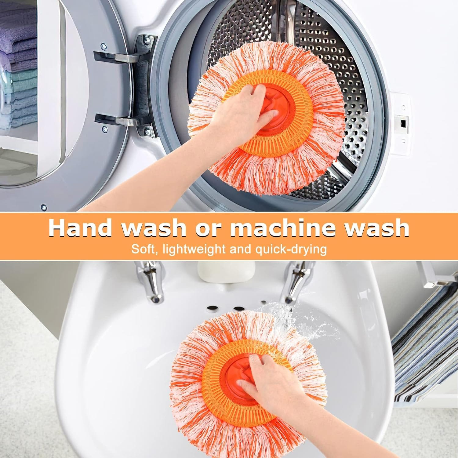 Washable Microfiber Mop Pad - Hand Wash or Machine Wash
