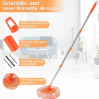 360 Rotating Mop Scientific Design - Hook Hole, Non-Slip Grip, Steel Handle